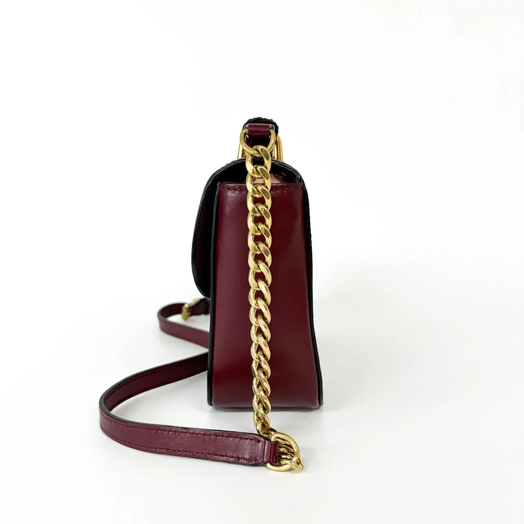Miu Miu Madras leather shoulder bag in burgundy with gold hardware MultiColor Leather Good - Model View