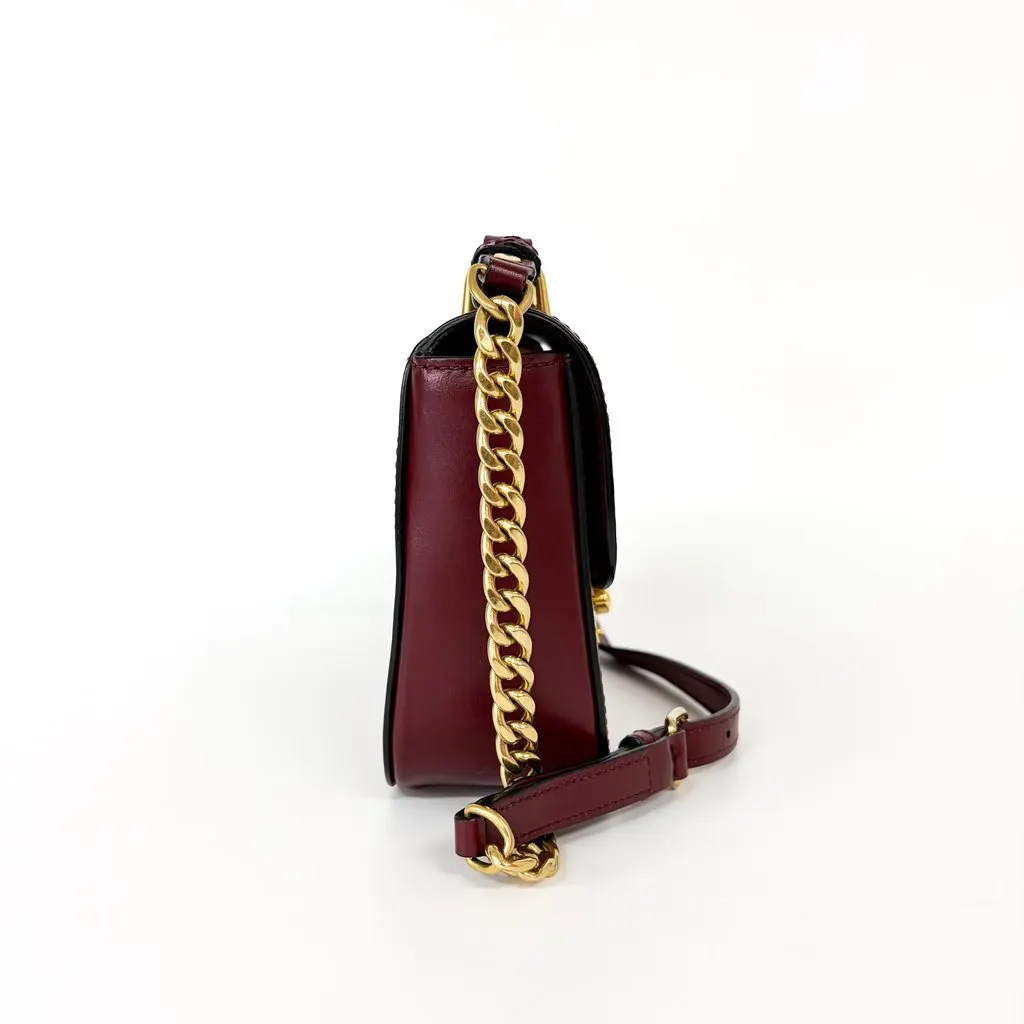 Miu Miu Madras leather shoulder bag in burgundy with gold hardware MultiColor Leather Good - Box View