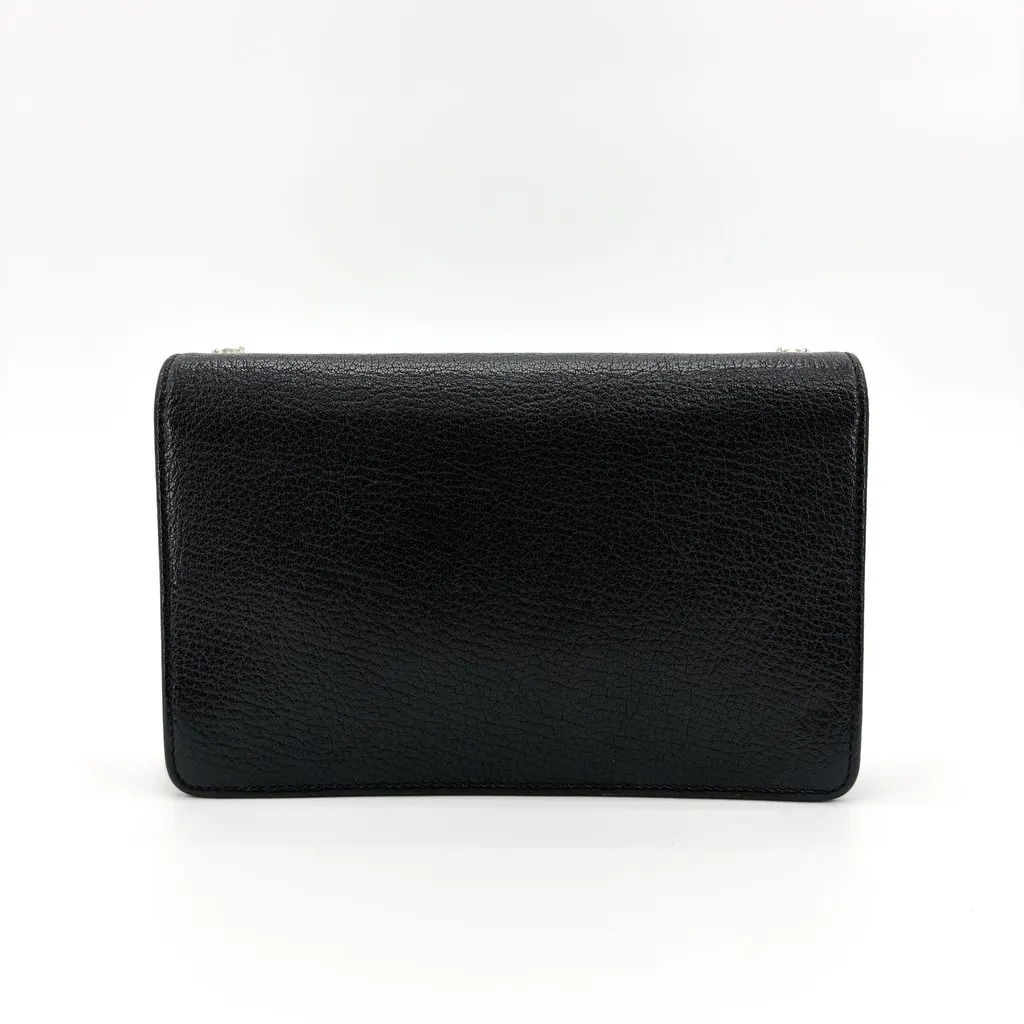 Miu Miu Madras Leather Crystal Pearl Shoulder Bag Black Silver MultiColor Leather Good - Back View