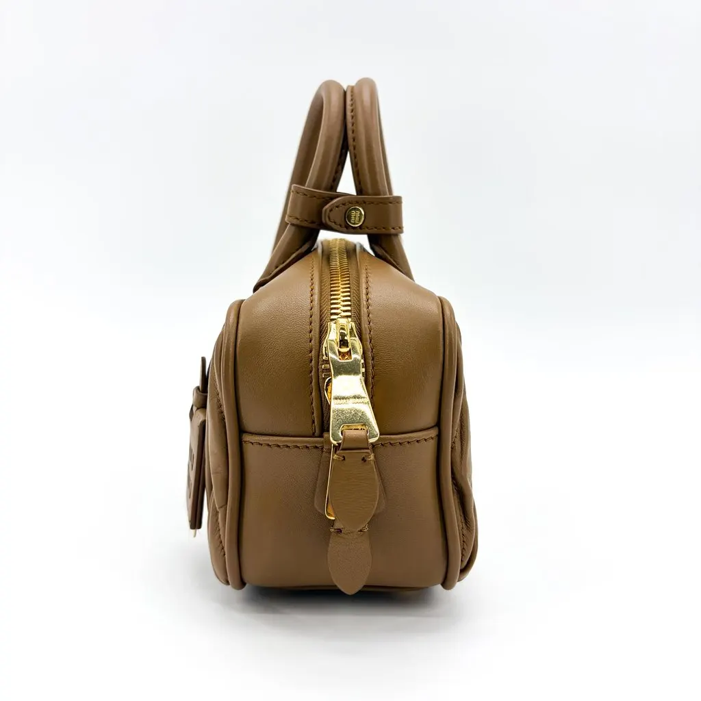 Miu Miu Arkadi Matelassé Napa Leather Bag Brown Brown Leather Very good - Model View