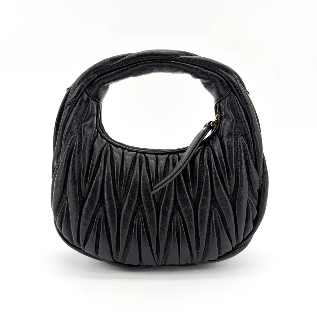 Miu Miu Wander Matelassé Napa Leather Mini Hobo Bag Black Black Leather Very good - Inside View
