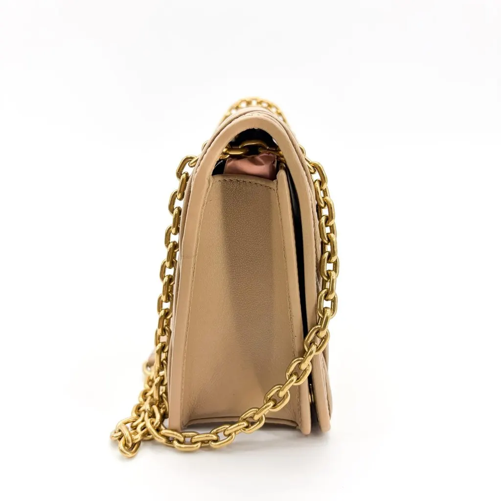Miu Miu Matelassé Napa Leather Shoulder Bag Oak Beige Leather Very good - Box View