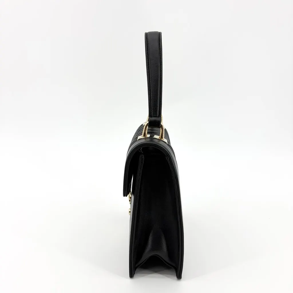 Miu Miu Matelasse Leather Top Handle Bag Black Black Leather Good - Model View