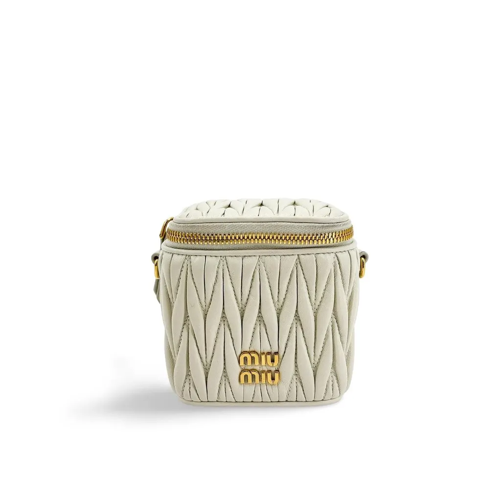 Miu Miu Matelasse Nappa Leather Mini Vanity Bag White White Leather Very good - Front View