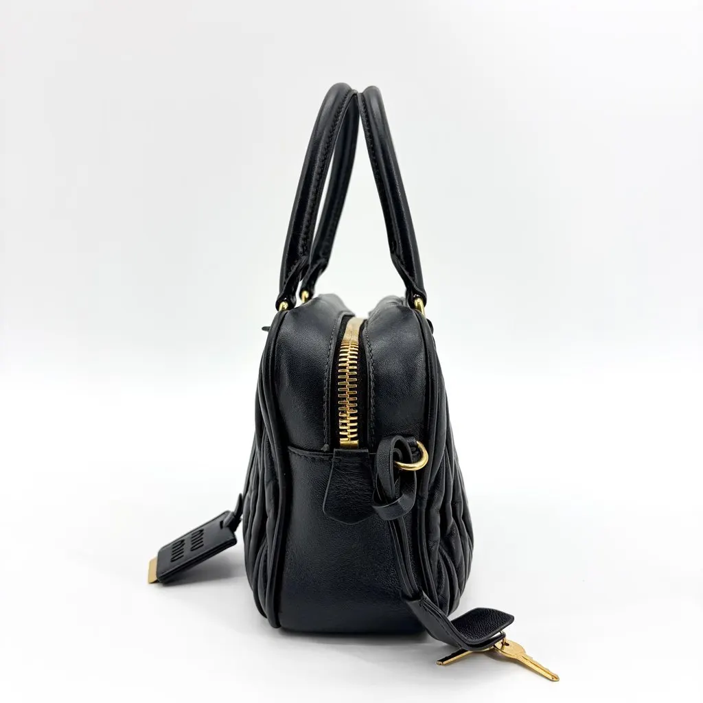 Miu Miu Arcadie Matelasse Nappa Leather Bag Black Black Leather Very good - Box View