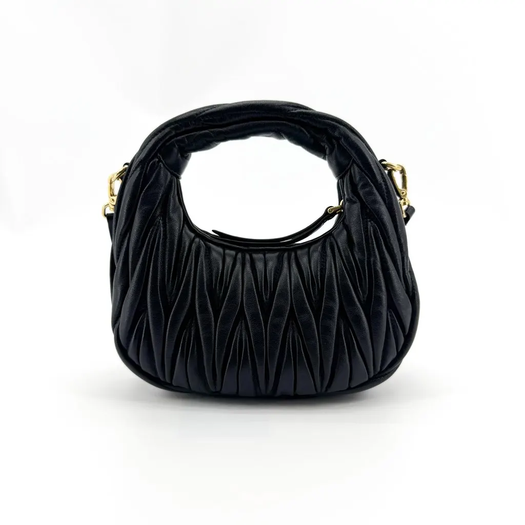 Miu Miu Miu Wander Matelasse Nappa Leather Micro Hobo Bag Black Black Leather Very good - Inside View