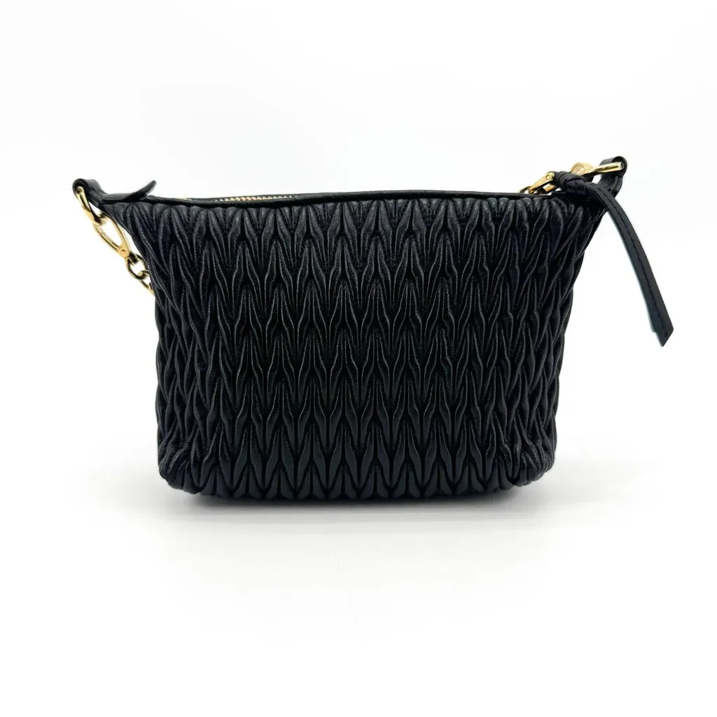 Miu Miu Matelasse Leather Pouch Black Black Leather Very good - Inside View