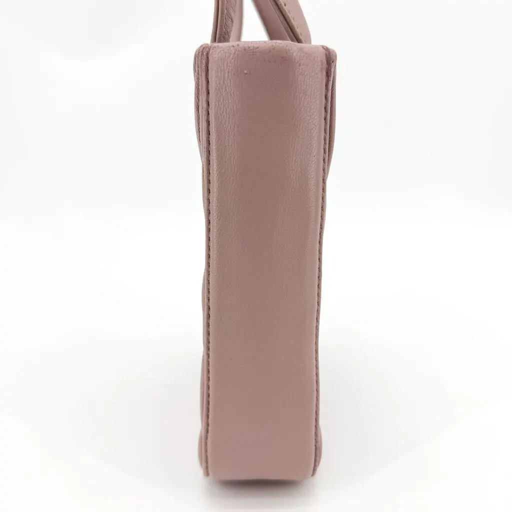 Miu Miu Matelasse Nappa Leather Mini Tote Bag Opal Pink Pink Leather Fair - Model View