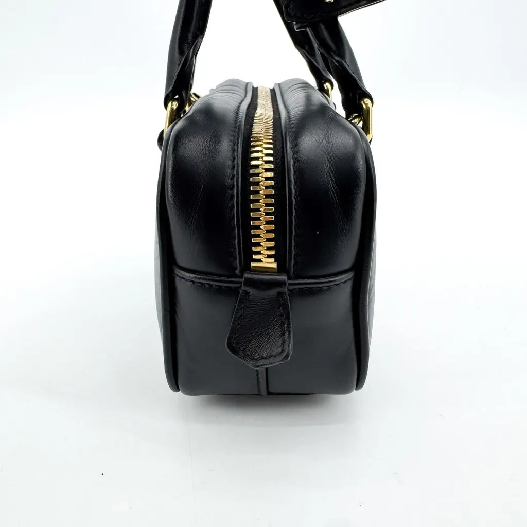 Miu Miu Leather Top-Handle Bag Black Black Leather Good - Model View