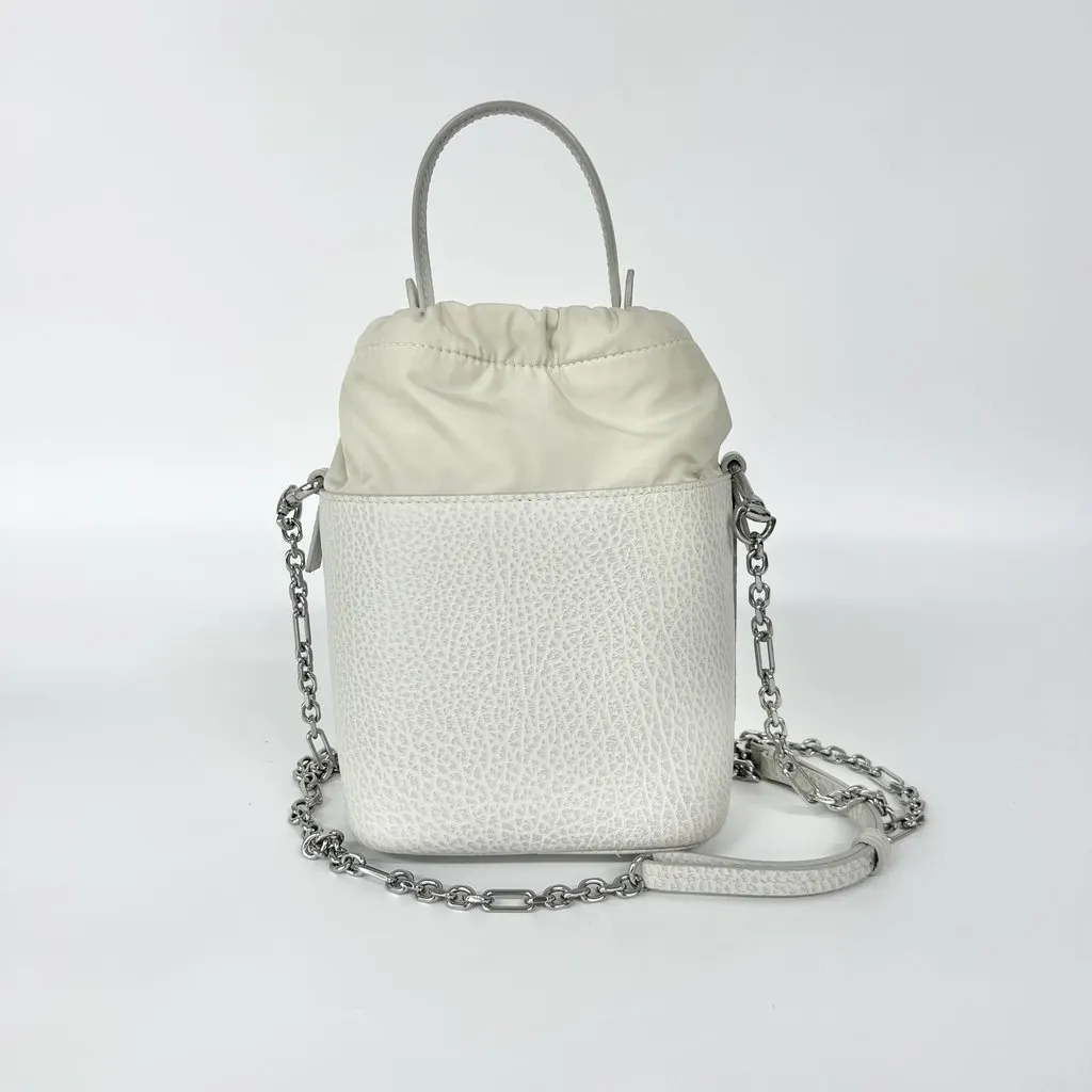 Maison Margiela 5AC Small Bucket Bag White Canvas Good - Back View