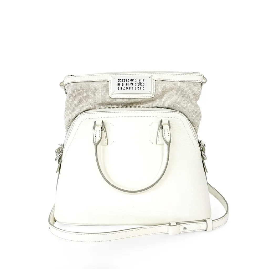 Maison Margiela 5AC Small Handbag White MultiColor Leather Fair - Front View