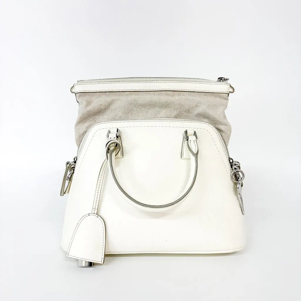 Maison Margiela 5AC Small Handbag White MultiColor Leather Fair - Back View