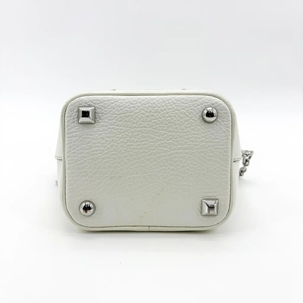 Maison Margiela 5AC Micro Bucket Bag White Silver Leather Fair - Box View