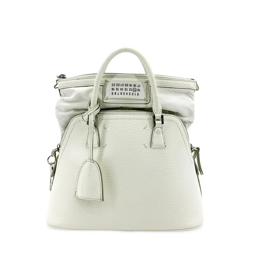 Maison Margiela 5AC Mini Handbag White White Leather Good - Front View