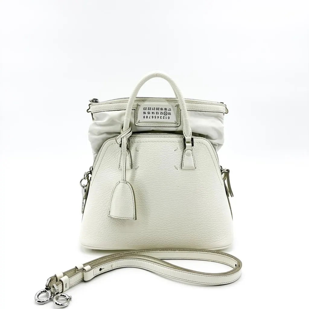 Maison Margiela 5AC Mini Handbag White White Leather Good - Back View