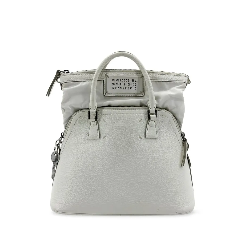 Maison Margiela 5AC Mini Handbag White White Leather Fair - Front View