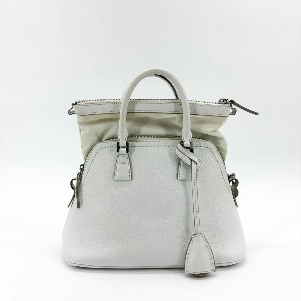 Maison Margiela 5AC Mini Tote Bag White White Leather Good - Inside View