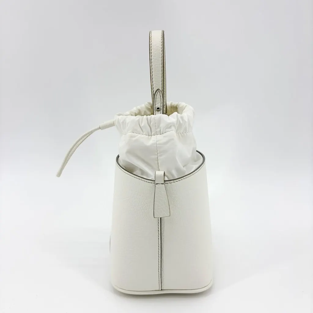Maison Margiela 5AC Micro Bucket Bag White White Leather Good - Model View