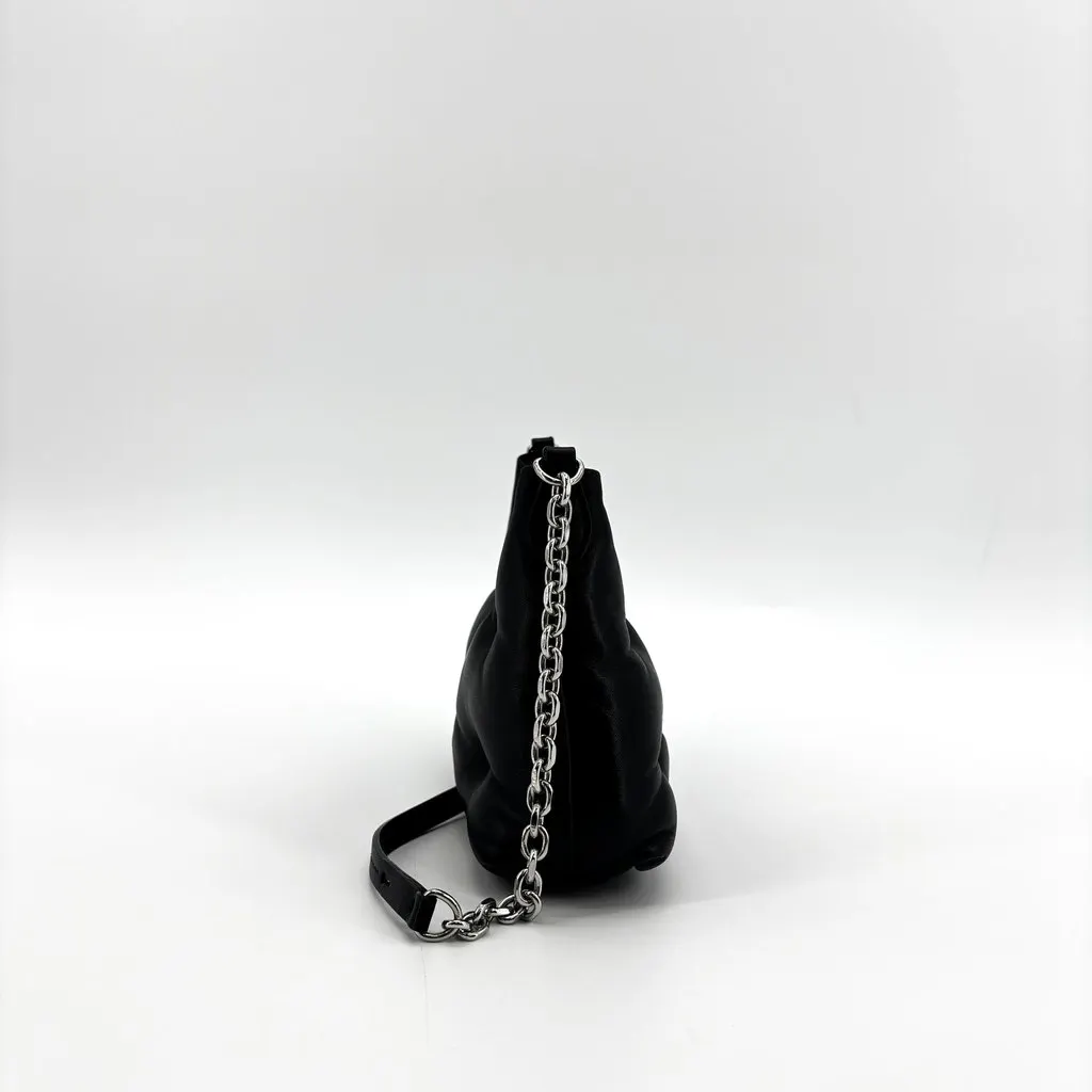Maison Margiela Glam Slam Small Hobo Bag Black Black Shearling Good - Model View