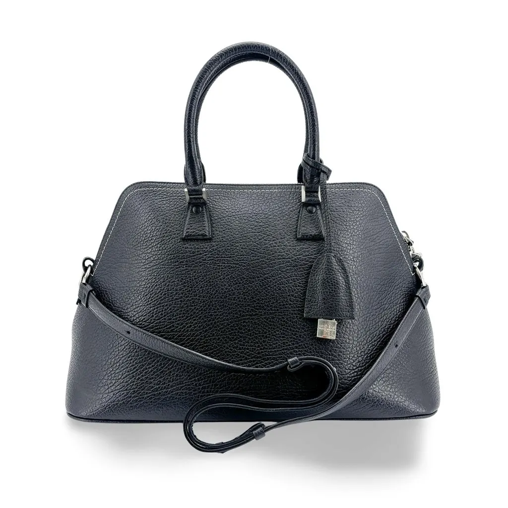 Maison Margiela 5AC Classic Medium Bag Black Black Leather Good - Front View
