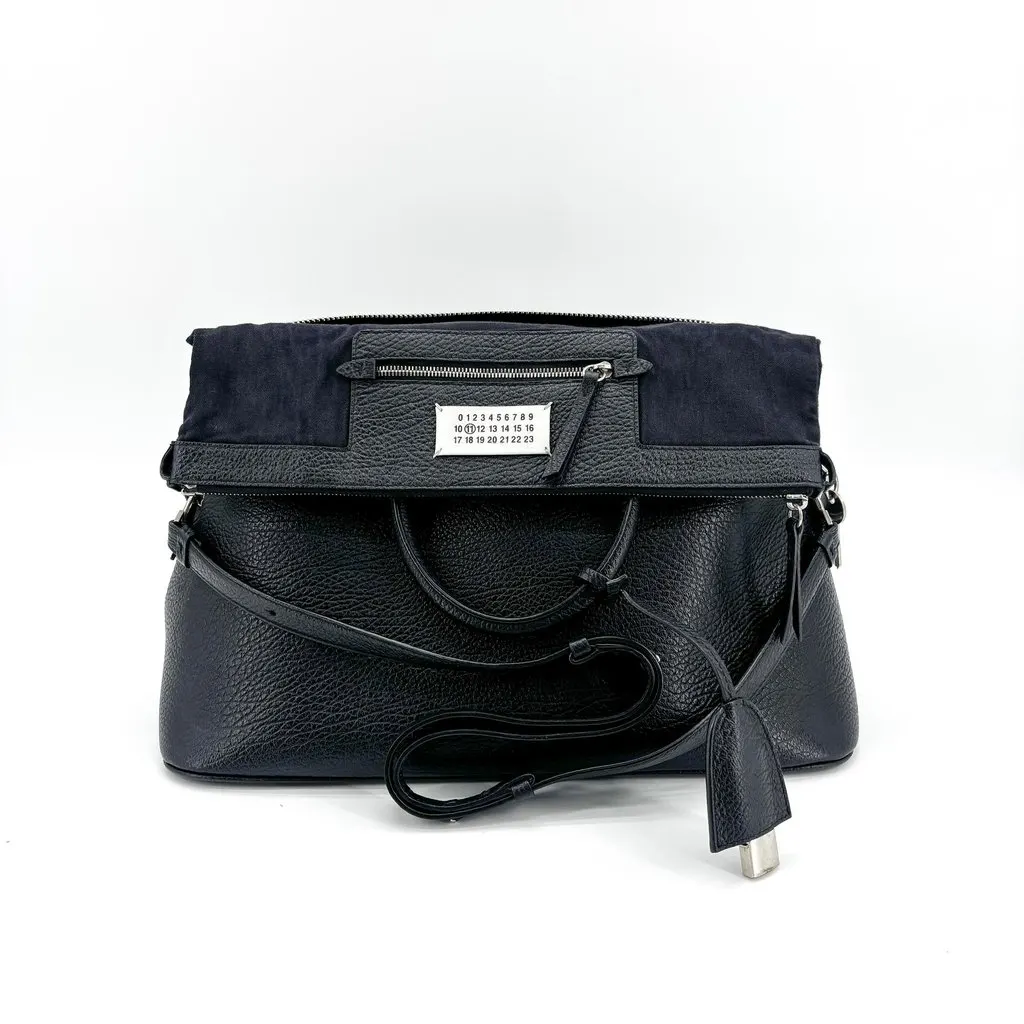 Maison Margiela 5AC Classic Medium Bag Black Black Leather Good - Inside View