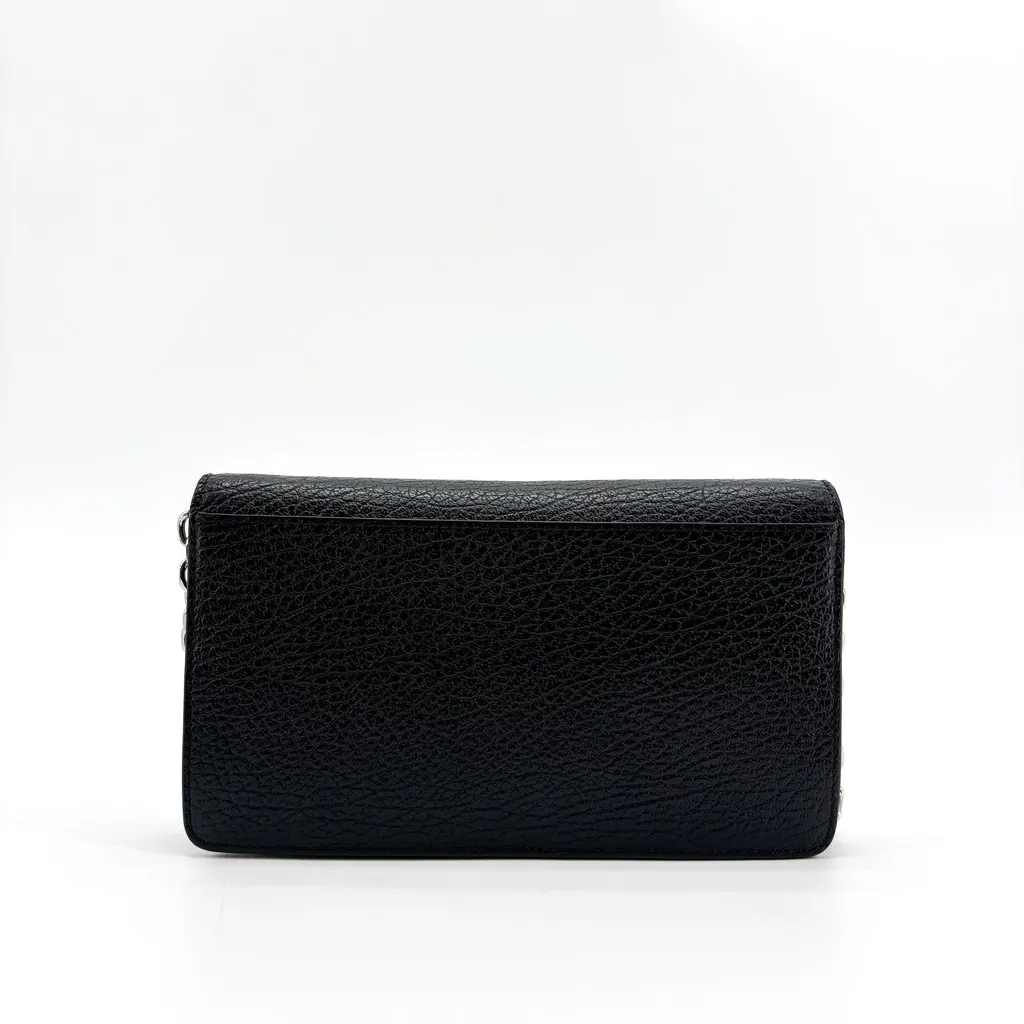Maison Margiela Four-Stitch Leather Chain Wallet Black Black Leather Good - Inside View