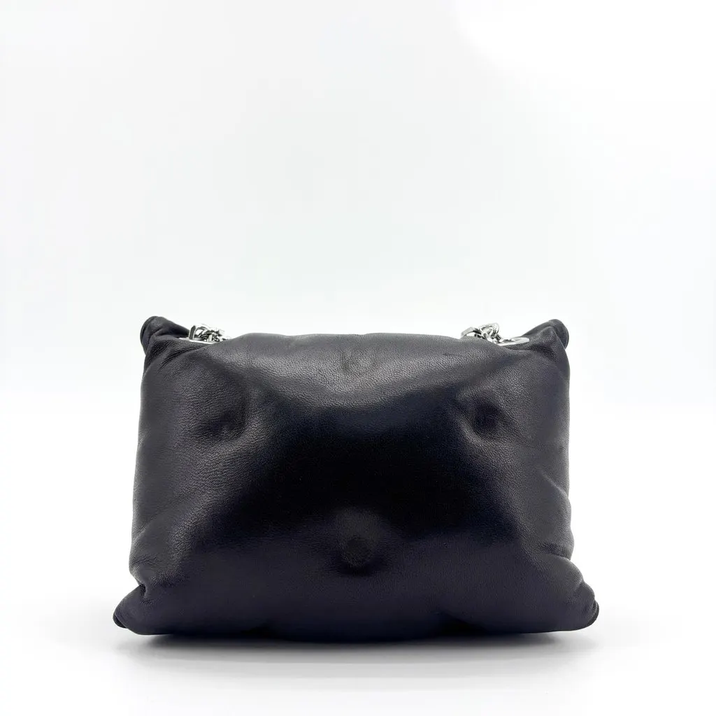 Maison Margiela Glam Slam Small Chain Shoulder Bag Black Black Shearling Good - Back View