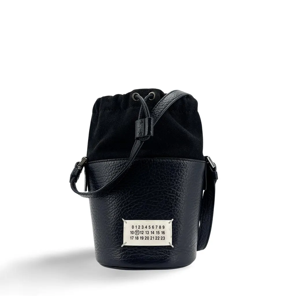 Maison Margiela 5AC Micro Bucket Bag Black Black Leather Good - Front View