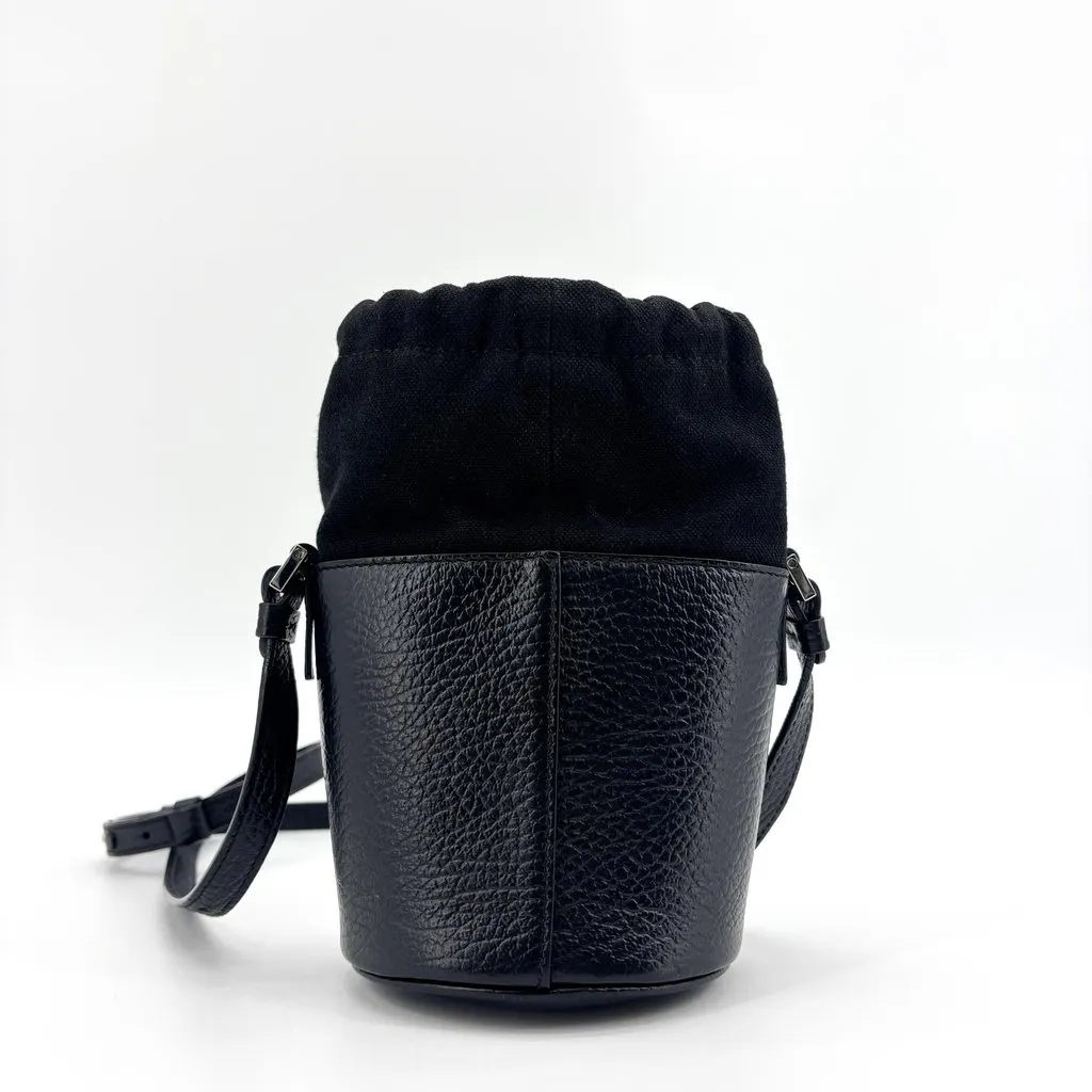 Maison Margiela 5AC Micro Bucket Bag Black Black Leather Good - Back View