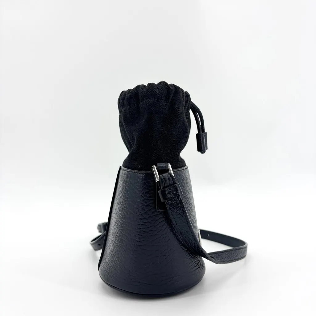 Maison Margiela 5AC Micro Bucket Bag Black Black Leather Good - Inside View