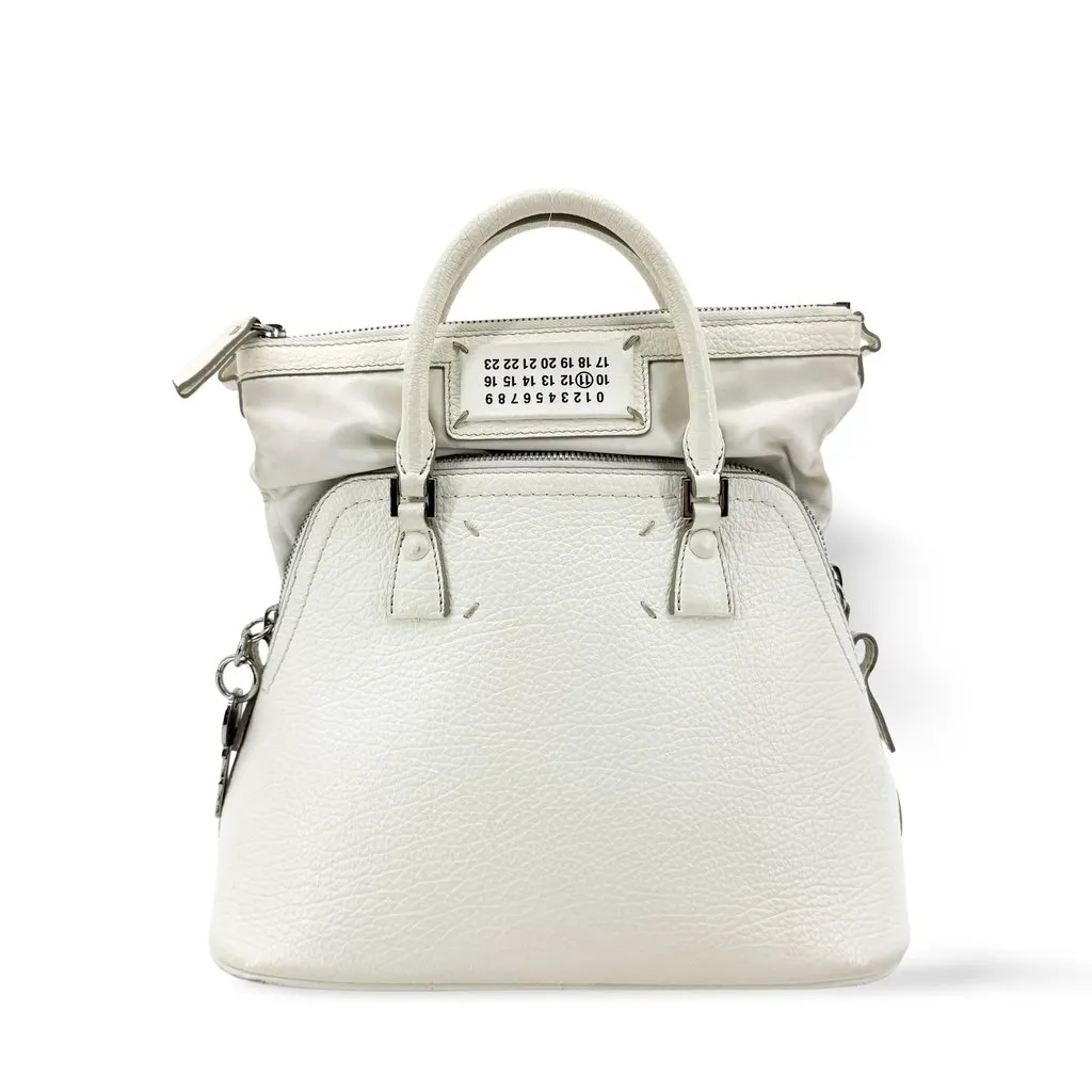 Maison Margiela 5AC Micro Shoulder Bag White White Leather Very good - Front View