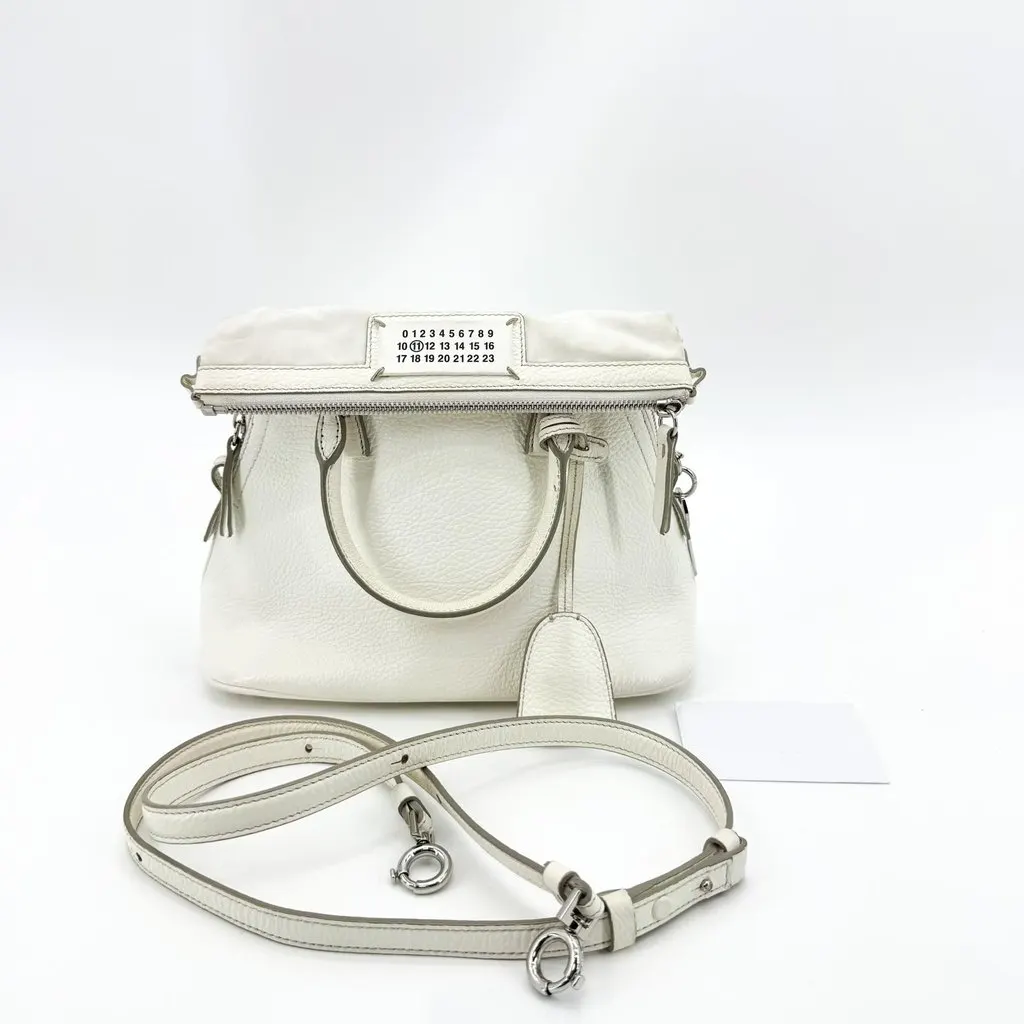 Maison Margiela 5AC Micro Shoulder Bag White White Leather Very good - Back View