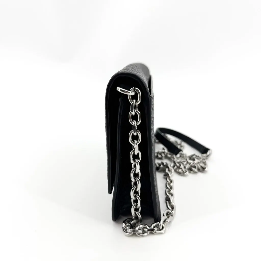 Maison Margiela Grained Leather Chain Wallet Black Black Leather Very good - Inside View