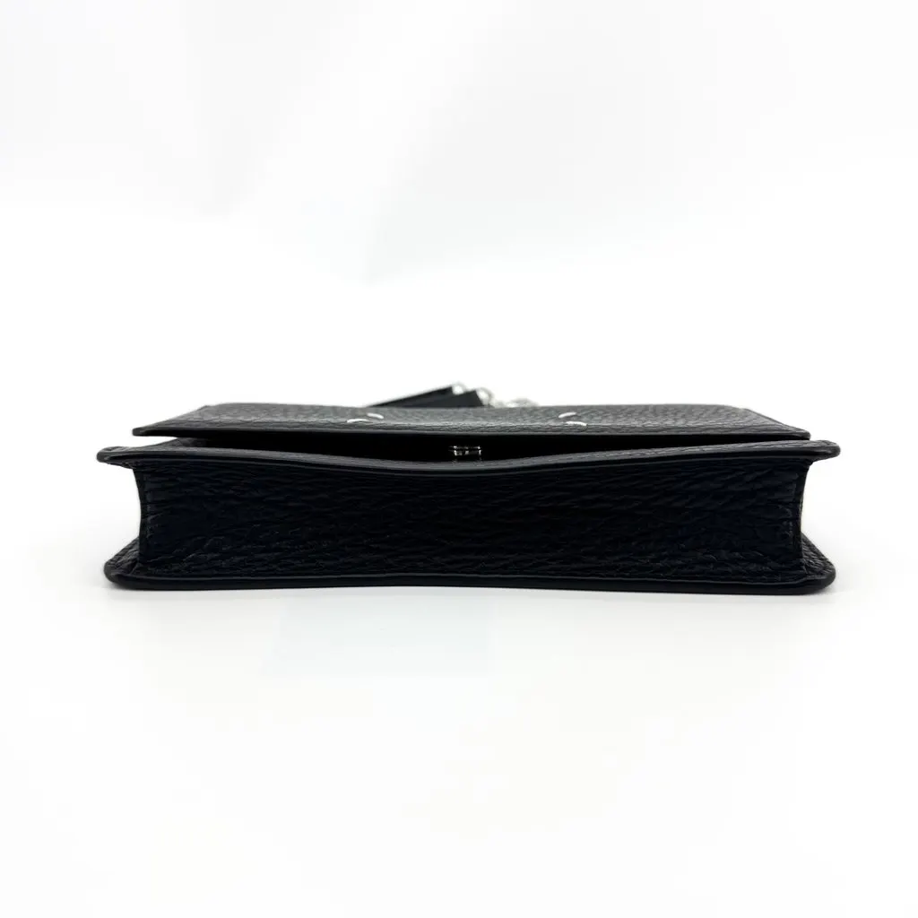 Maison Margiela Grained Leather Chain Wallet Black Black Leather Very good - Box View