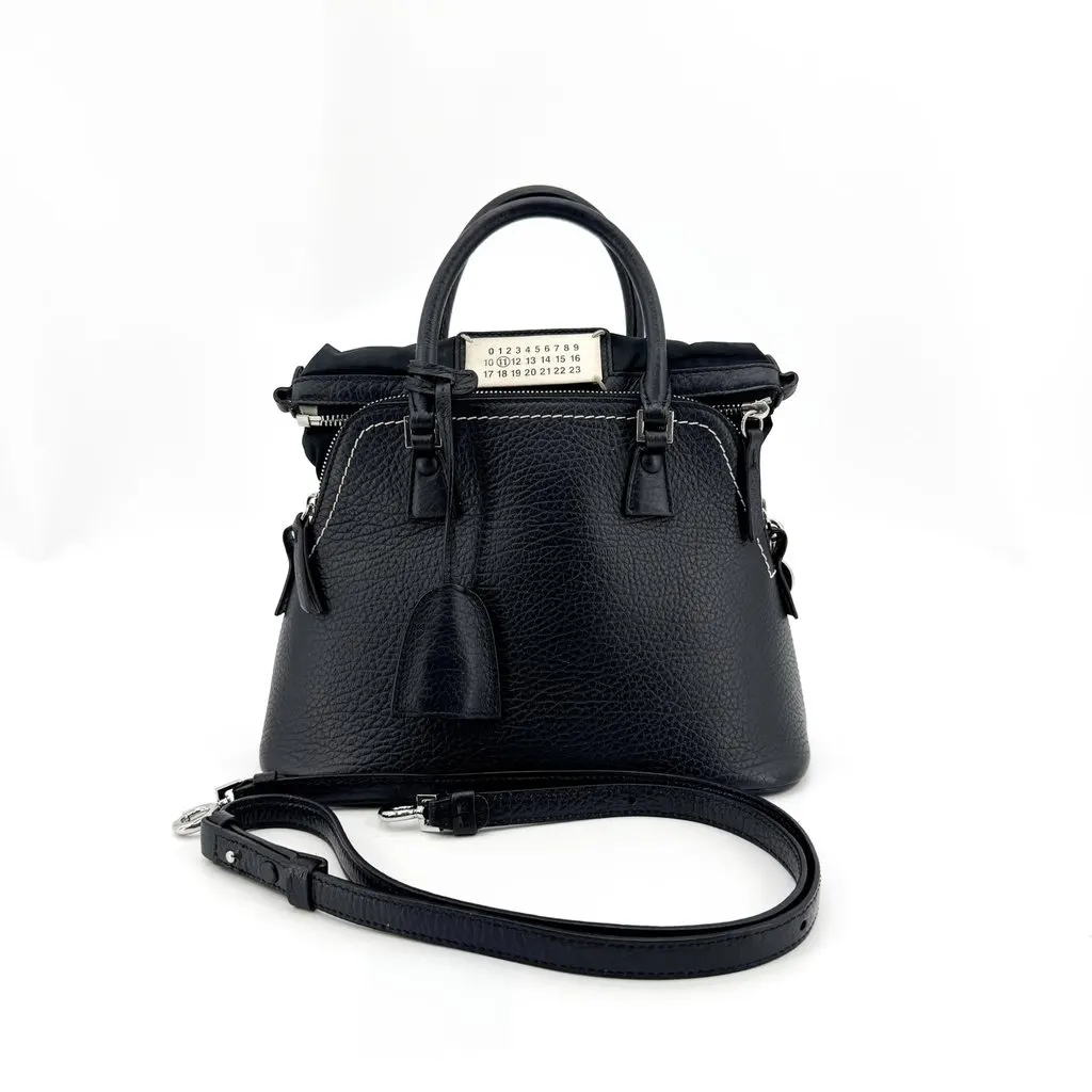 Maison Margiela 5AC Baby Tote Bag Black Black Leather Very good - Back View