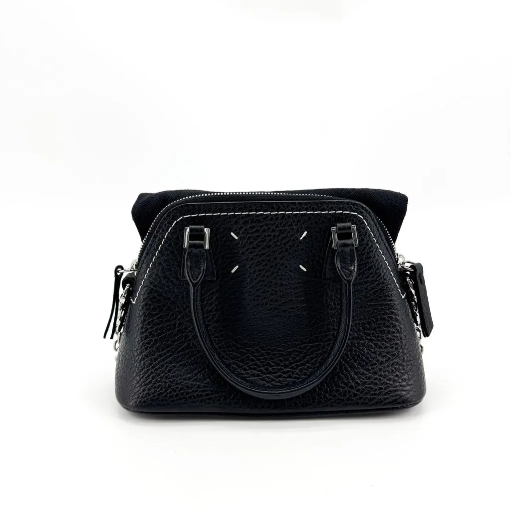 Maison Margiela 5AC Micro Tote Bag Black Black Leather Good - Inside View