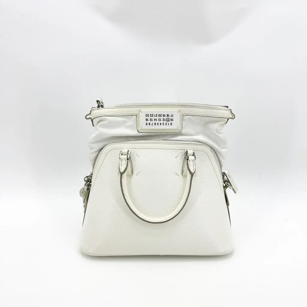 Maison Margiela 5AC Classique Mini Bag White White Leather Good - Back View