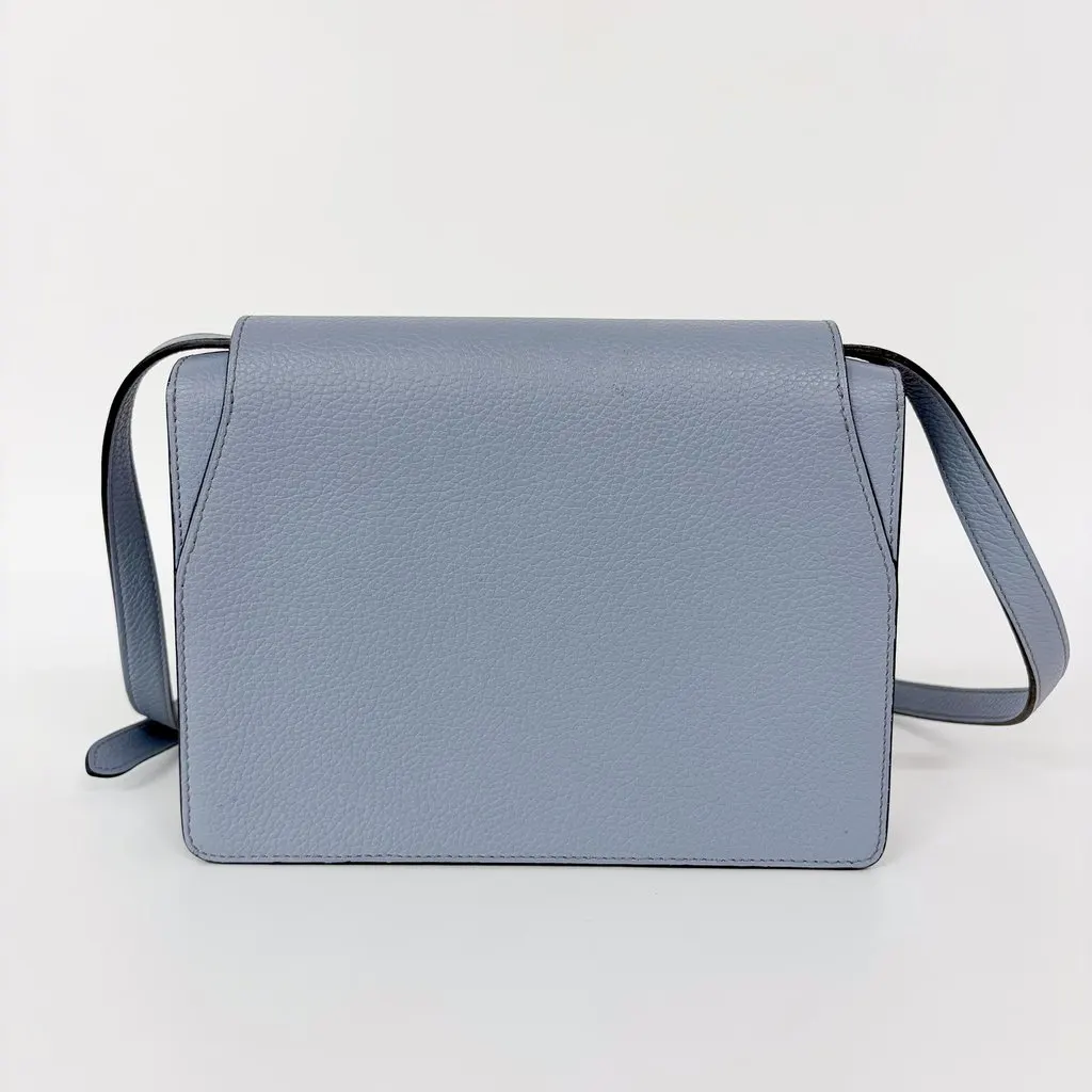 Moynat Leather Crossbody Bag Sky Blue Blue Leather Good - Back View