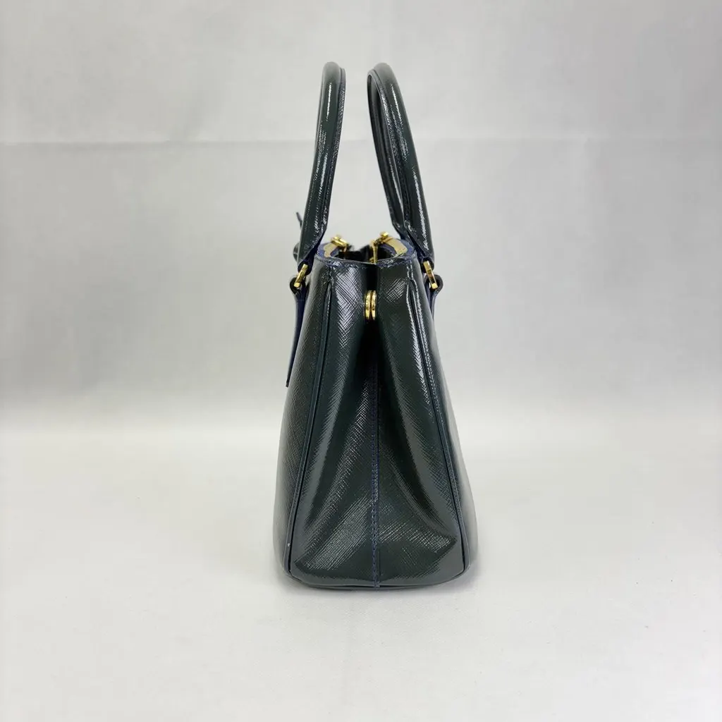 Prada Galleria Saffiano Patent Medium Green/Navy Green Leather Very good - Inside View