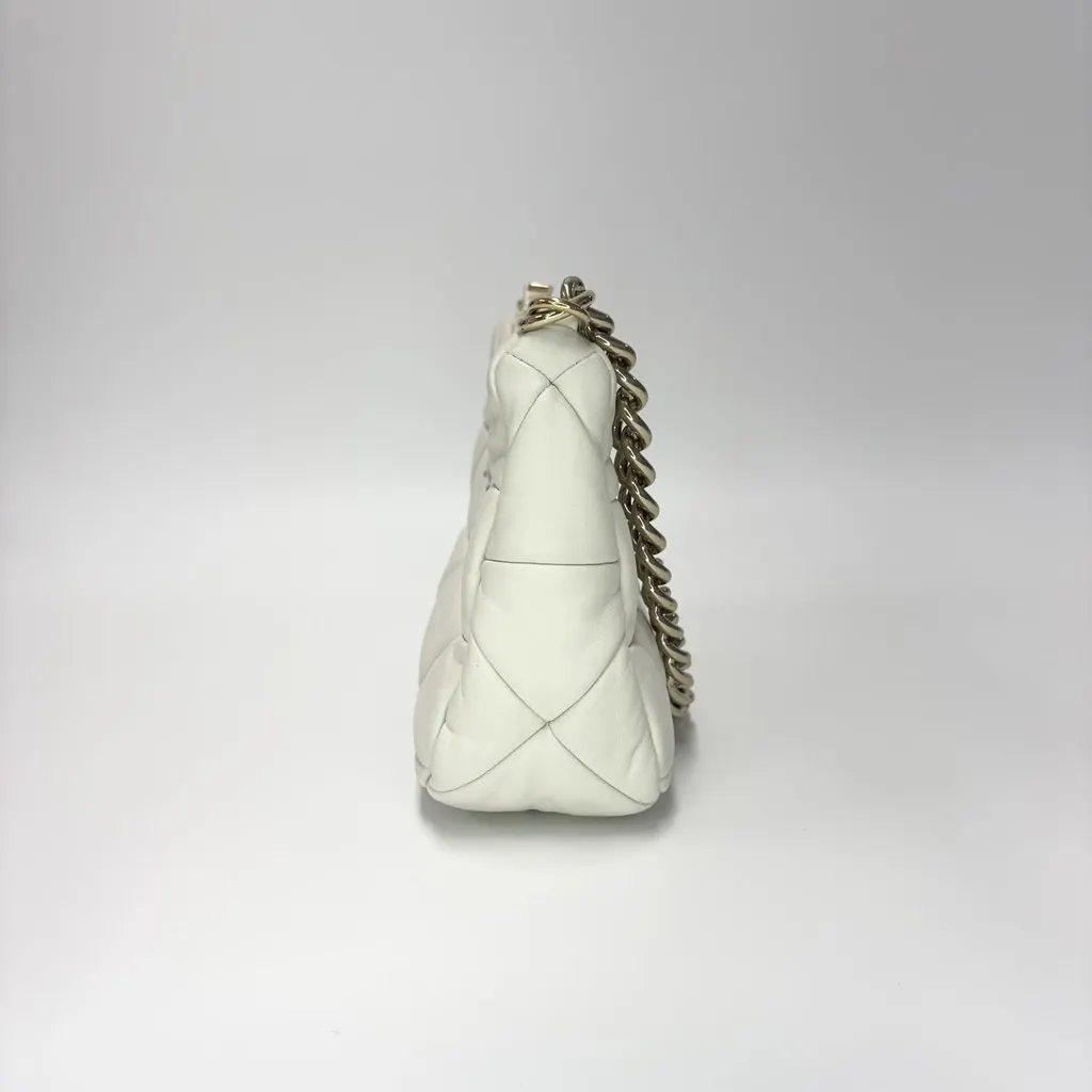 Prada Napa Patch Padded Hobo Bag White Gold Leather Good - Box View
