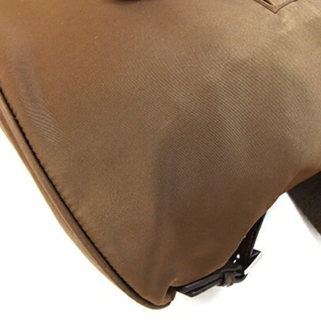 Prada Brown nylon leather triangular backpack Brown Polyamide Good - Box View