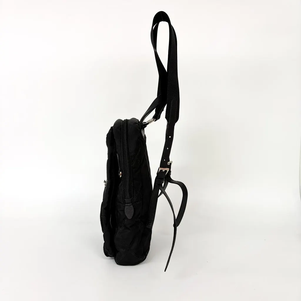 Prada Quilted Nylon Small Backpack Black Black Polyamide Good - Inside View
