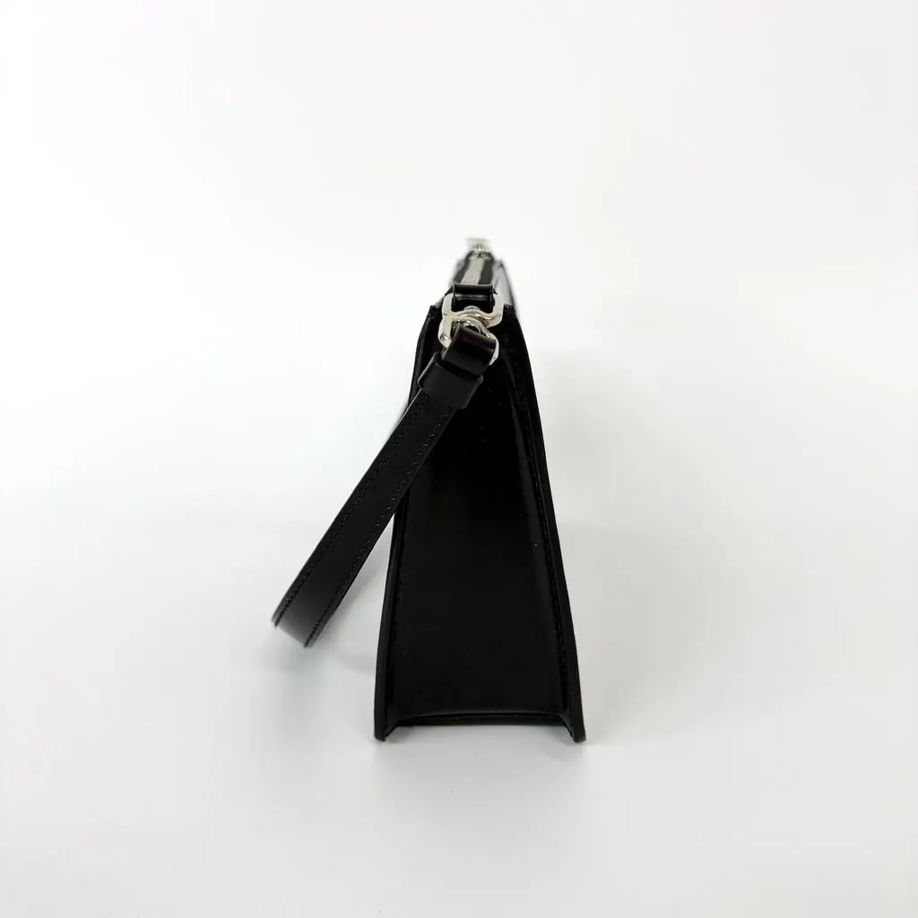 Prada Brushed Leather Mini Shoulder Bag Black Black Leather Good - Inside View