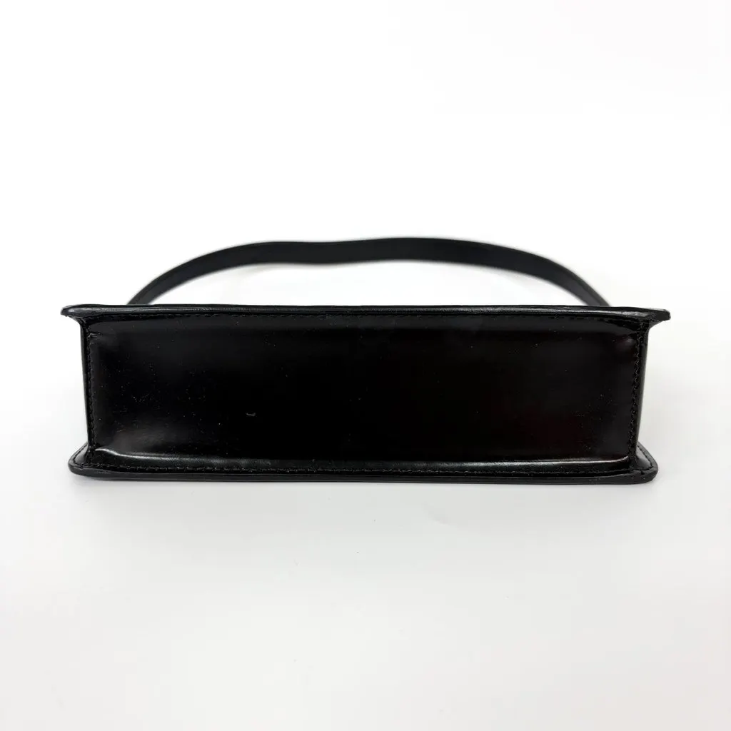 Prada Brushed Leather Mini Shoulder Bag Black Black Leather Good - Box View