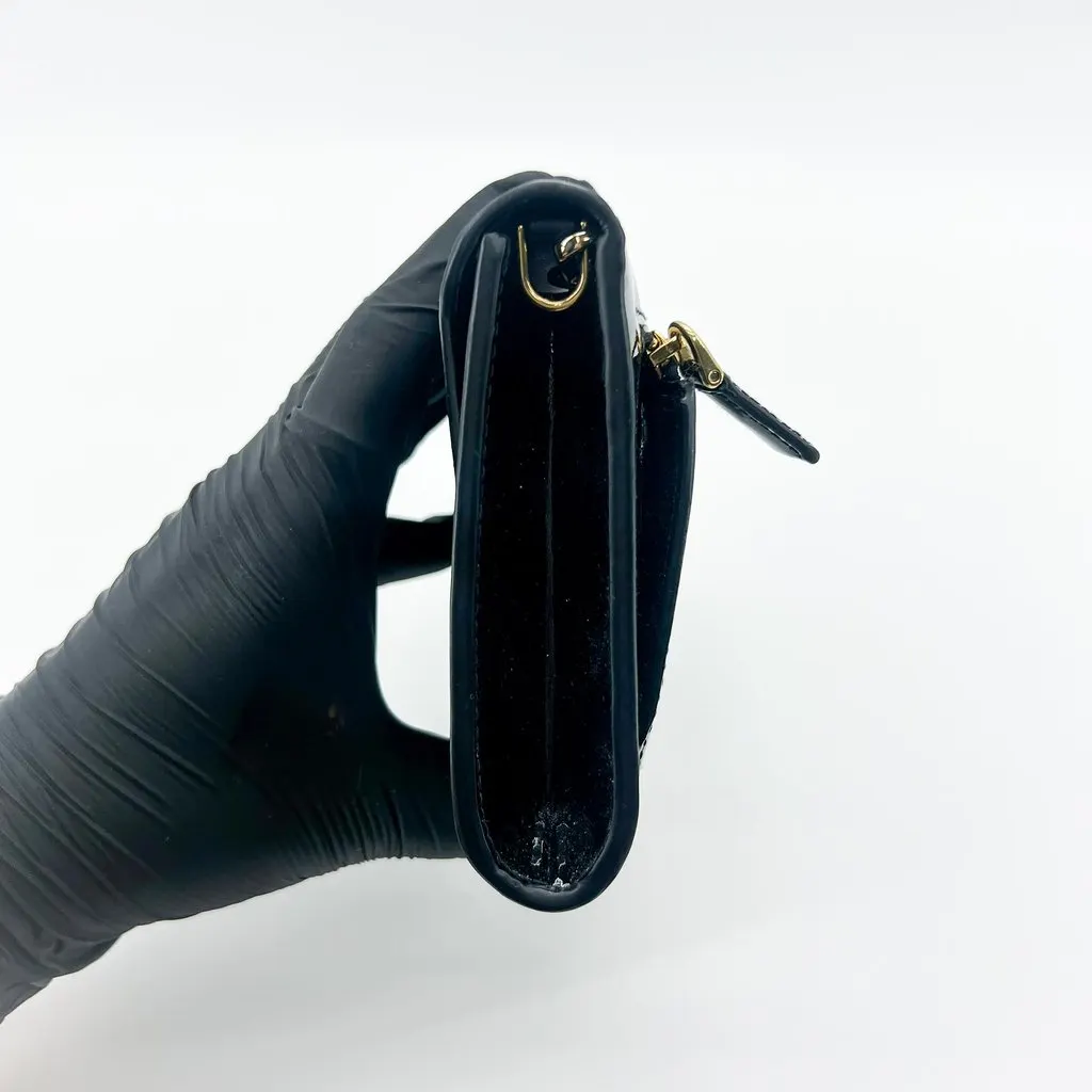 Prada Black Patent Clutch Bag MultiColor Leather Very good - Box View