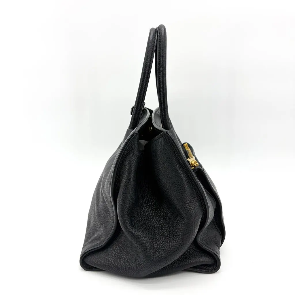 Prada Vitello Phoenix Tote Bag Black Black Leather Good - Box View