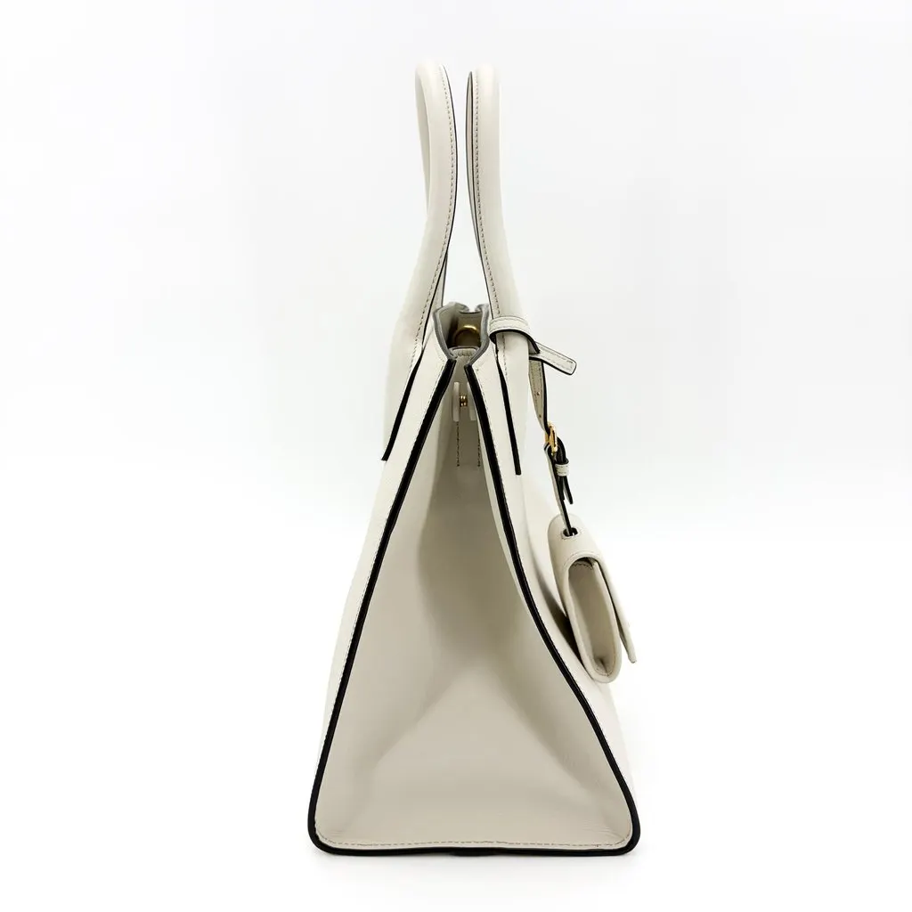 Prada Monochrome Small Saffiano Leather Tote Bag White White Leather Very good - Box View