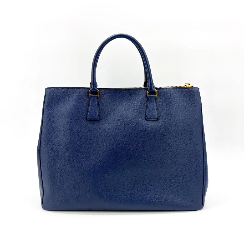 Prada Saffiano Lux Tote Bag Navy Blue Leather Good - Inside View
