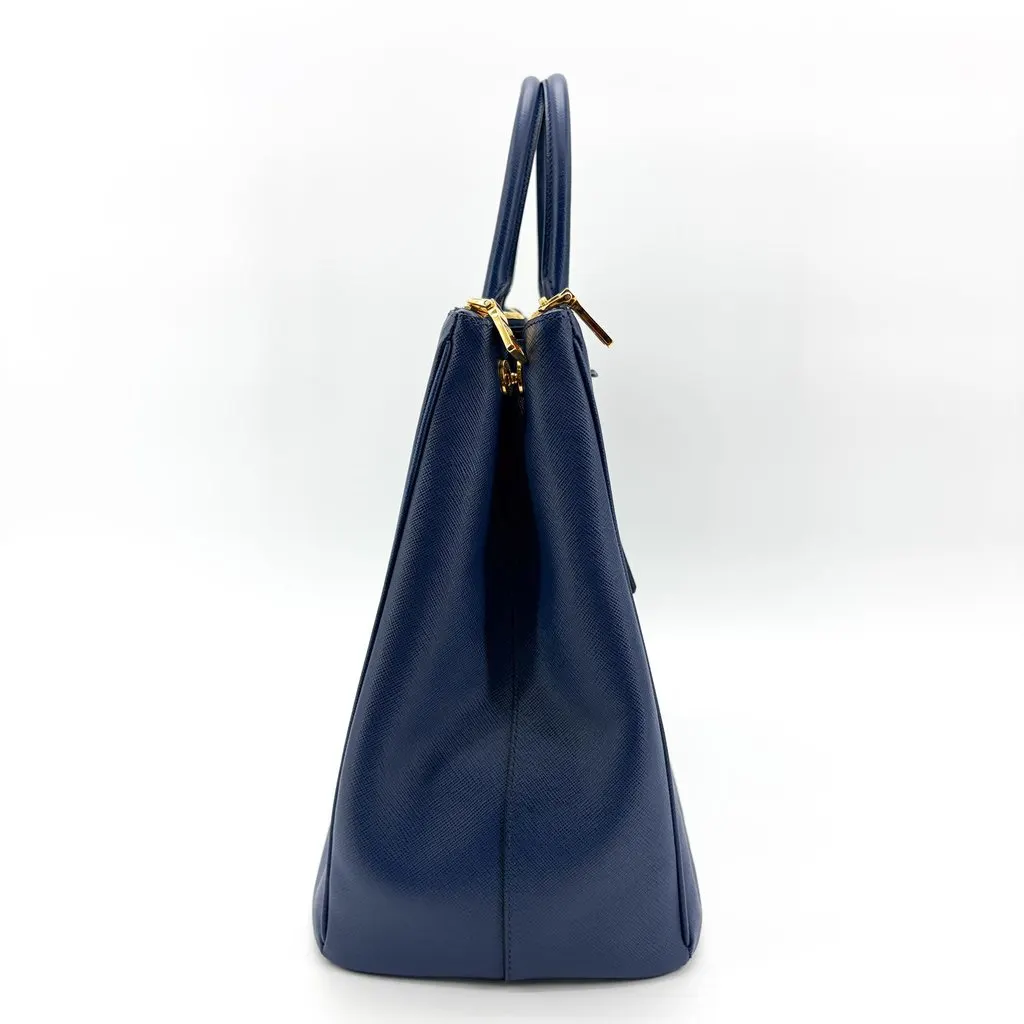 Prada Saffiano Lux Tote Bag Navy Blue Leather Good - Box View