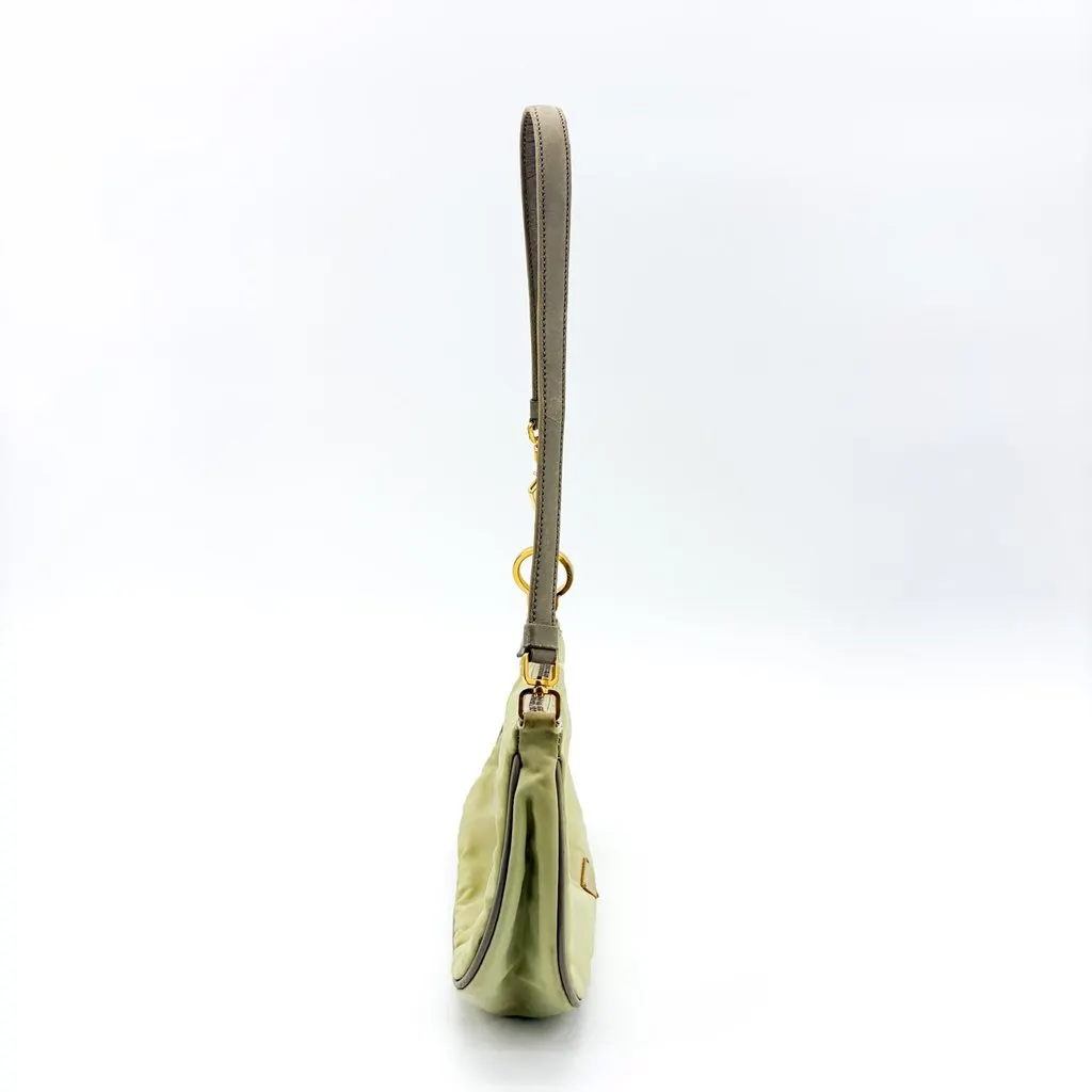 Prada Vintage Nylon Mini Shoulder Bag Light Green Green Polyamide Fair - Model View